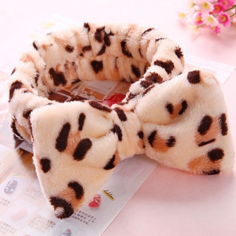 Leopard Print Headwrap for Facewashing
